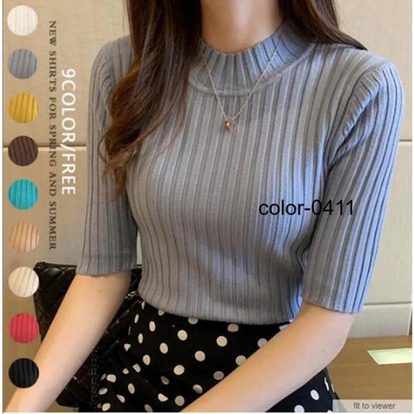 ニット 半タートルネックセーター ニットセーター ハイカラー プルオーバー ソリッド ス 秋物 女性...