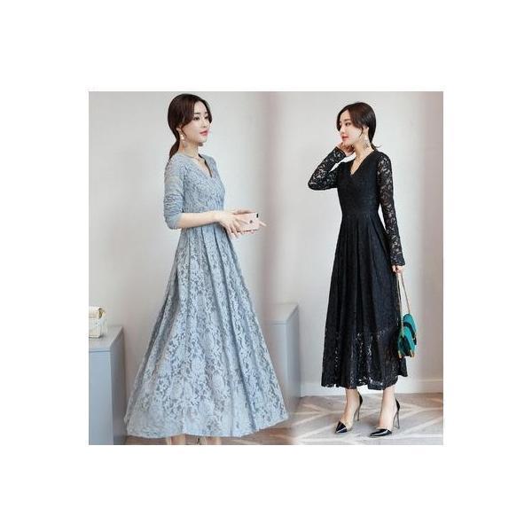 パーティードレス 20代 30代 40代 50代 結婚式 ワンピース 大きいサイズ 袖あり フォーマ...