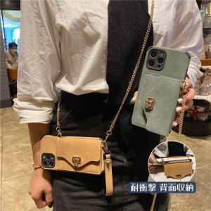 iPhoneケース スマホケース 背面 収納 個性的 カジュアル 持ちやすい 高見え かわいい 斜め掛け ショルダーストラップ付き