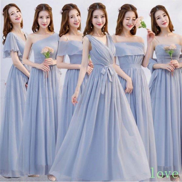 ロングドレス パーティードレス ワンピース ブライズメイド 介添え 結婚式 ウェディングドレス 謝恩...