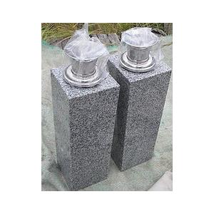 お墓 花立 青御影石 白御影ではありません ステンレス花筒 付き 一対 ２個 送料無料 石長石材 通販 Yahoo ショッピング