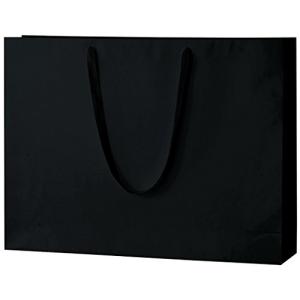 丸玉工業 紙袋 シャイニーバッグ 手提げ袋 LLサイズワイド 黒 10枚