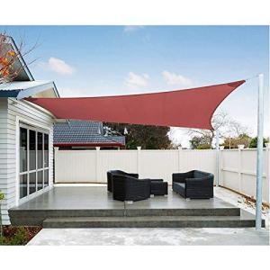 SUNNY GUARD日除けシェード 3×4m レッド シェードセイル四角 UVカットオーニング