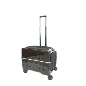 (ルイアンドアグリ) RUI&amp;AGURI ペットキャリー ハードケース キャスター付き スーツケース 犬 猫 兼用 キャリーケース PLT-02B-55-BK (ブラック)