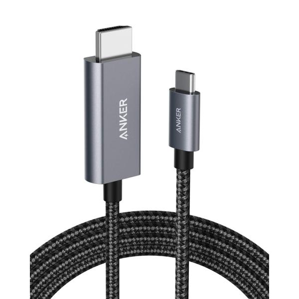 Anker 高耐久ナイロン USB-C &amp; HDMI ケーブル (1.8m ブラック)【4K 対応】...