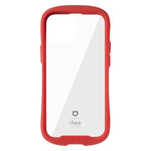 iFace Reflection iPhone 13 mini ケース クリア 強化ガラス (レッド...