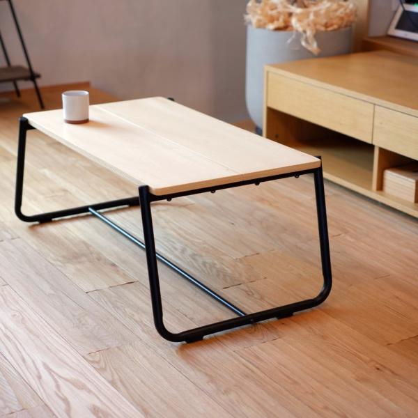 日東 COLLEND アイアンレッグリビングテーブル ローテーブル 天然木 ILLT-UC