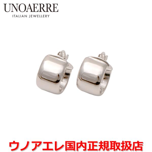 ウノアエレ UNOAERRE K18ホワイトゴールド デザインフープピアス イタリー製 31343 ...