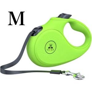 【即発送】VIPET 犬猫リード5m 丈夫でもつれない片手ワンボタンロックリリース（サイズM・ Green)※北海道沖縄別途送料
