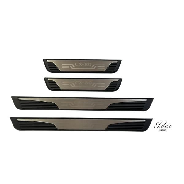 【即発送】マツダ CX-80 スカッフプレート CX80 サイドステップガード 傷防止簡単装着 4枚...