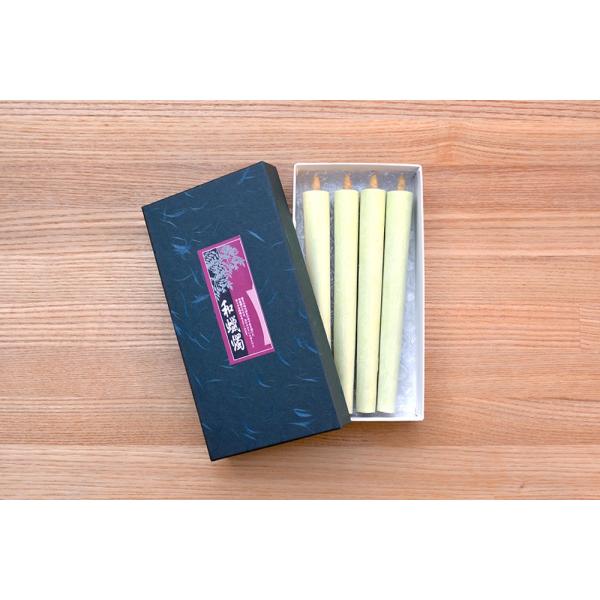 磯部ろうそく店 手造り和ろうそく 五匁(約145mm)白 4本 化粧箱入