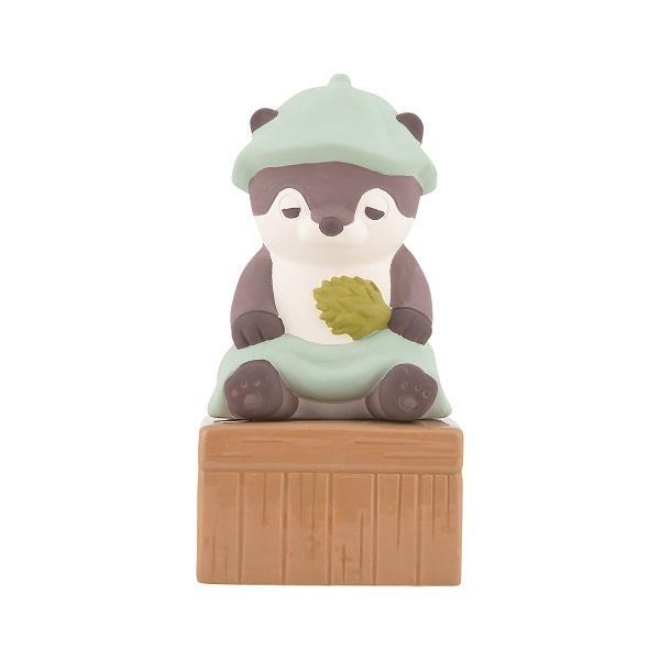 サウナ加湿器 くるり ねむねむアニマルズ  電源不要 陶器 たぬきりぶはあと