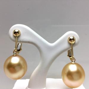 真珠 イヤリング パール 白蝶真珠 真珠イヤリング パールイヤリング 11.88mm K18 イエローゴールド 65496