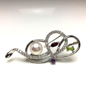 TASAKI タサキ パール・ピンブローチ イニシャル A SILVER刻印