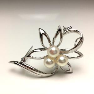 MIKIMOTO（ミキモト） ブローチ 5粒 パール 真珠 シルバー
