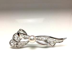 真珠 ブローチ パール アコヤ真珠 真珠ブローチ パールブローチ 7.5