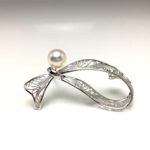 MIKIMOTO（ミキモト） ピンブローチ タイガーアイ パール どんぐり