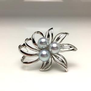 真珠 ブローチ パール アコヤ真珠 真珠ブローチ パールブローチ 8.0