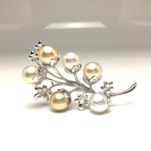 真珠 ブローチ パール アコヤ真珠 真珠ブローチ パールブローチ 9.4mm
