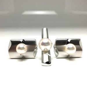 ティファニー オーバル ラウンド メッシュ コンビ カフス SV925 K18 TIFFANY&Co.（ティファニー） カフス オーバル ネイビーライン SV925