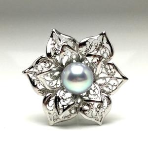 MIKIMOTO（ミキモト） シルバー パールサークル ブローチ パール約4.3