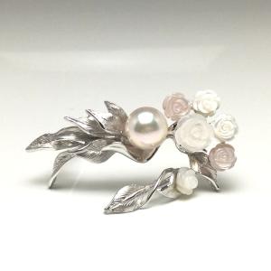 真珠 ブローチ パール アコヤ真珠 真珠ブローチ パールブローチ 9.4mm