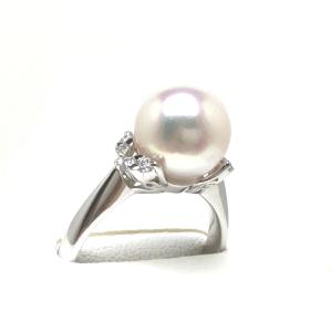 本真珠プラチナリング パールリング 普段使い パール リング プラチナ 真珠 指輪 本