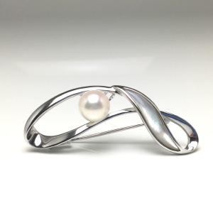 真珠 ブローチ パール アコヤ真珠 真珠ブローチ パールブローチ 7.5