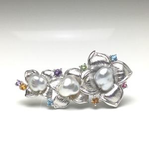 真珠 ブローチ パール アコヤ真珠 真珠ブローチ パールブローチ 7.0
