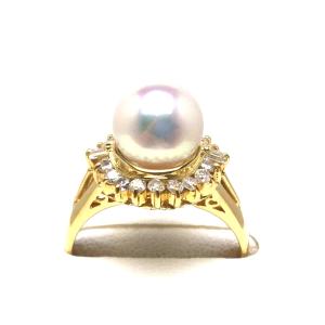 真珠 ネックレス パール 複数珠 3連 あこや本真珠 8mm ダイヤモンド