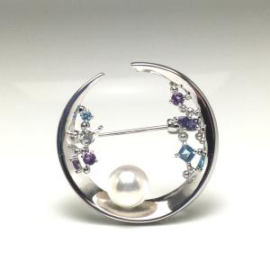 ミキモト　あこや真珠　ブローチ　サークル　ベビーパール　照り◎　mm MIKIMOTO（ミキモト） パール ブローチ サークル アコヤパール4.0mm