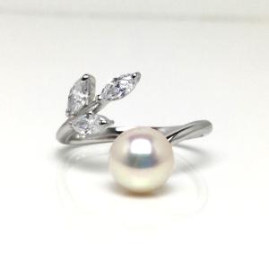 シンプルな指輪 フリーサイズリング ナチュラルパール pearl アコヤ