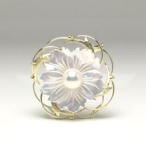真珠 ブローチ パール アコヤ真珠 真珠ブローチ パールブローチ 9.4mm