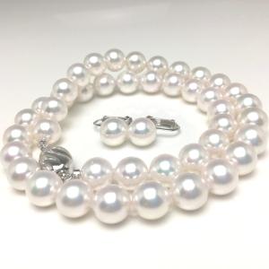 花珠鑑別書付 田崎真珠 アコヤ本真珠ネックレス イヤリング 2点セット