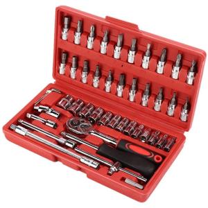 ソケットレンチセット 工具セット ラチェットレンチ 46点 DIY スパナ 