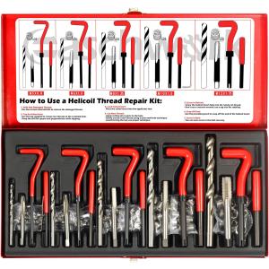 ネジ穴 修正キット 131pc入り5サイズネジ山修正用リコイルキット つぶれた ネジ山 再生 M5・M6・M8・M10・M12 A064