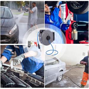 エアーホースリール 15m 自動巻取式 壁掛け...の詳細画像2