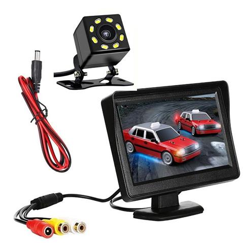 バックカメラ モニター セット 日本語説明書付き 4.3インチ 8LED 広角 170° 防水 夜間...