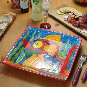 イタリア製 輸入雑貨 シチリア 陶器 絵皿 壁飾り 壁掛け 手描き