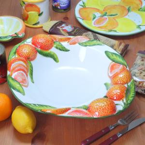 イタリア製 レモン柄 サラダボウル 陶器 食器 ハンドメイド ベジタブル