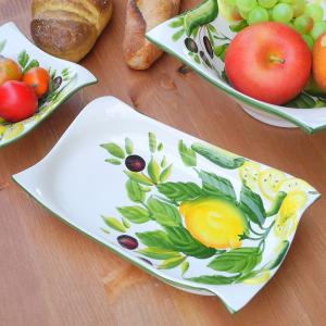 イタリア製 レモン柄 食器 陶器製 メインディッシュ ワンプレート 黄色