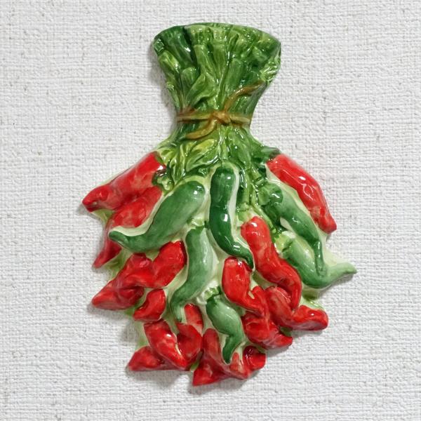 イタリア製 唐辛子 壁掛け インテリア アート オブジェ ウォールデコ キッチンアクセサリー トウガ...