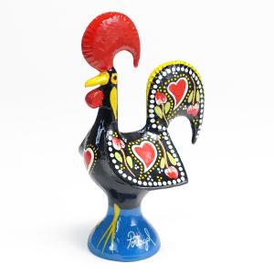 ポルトガル ニワトリ 置物 バルセロスのおんどり ガロ 手描き バルセロスの雄鶏 幸せを呼ぶ ヨーロッパ ラッキー アイテム 開運 お守り 鶏 ブラック pmc-7bk｜isp-eu