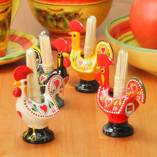 ポルトガル製 ようじ立て 楊枝 お土産 幸せを呼ぶ バルセロスの 雄鶏 おしゃれ ニワトリ ヨーロッ...