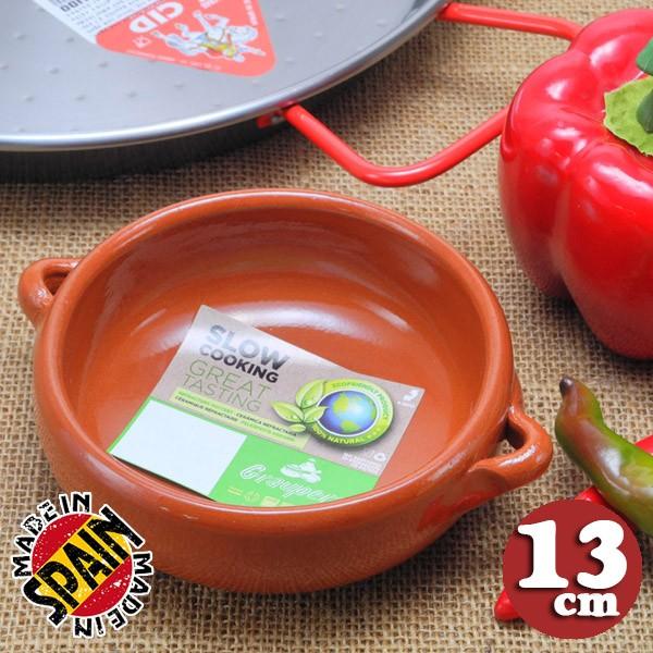 アヒージョ 鍋  スペイン製 Graupera カスエラ テラコッタ製 13cm ブラウン 両手鍋 ...