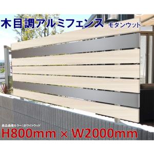 アルミフェンス ホワイトウッド 高さ800mm X 幅2000mm 目隠し DIY 