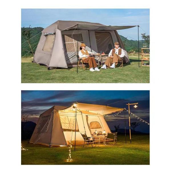 大型 ワンタッチテント 6-8人用 ロッジ型テント 小部屋テント　パークテントキャンプテント　一体型...