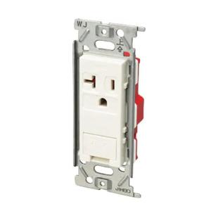 埋込アースターミナル付15A/20A共用接地コンセント ピュアホワイト JEC-BN-ITGE-PW