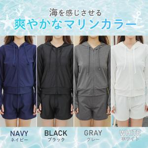 水着 体型カバー レディース ラッシュガード ...の詳細画像1