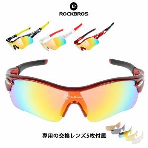 サングラス 偏向レンズ 交換レンズ 5枚付 UV400 自転車 ゴルフ アウトドア 熱中症対策 ROCKBROS ロックブロス｜isshoudou